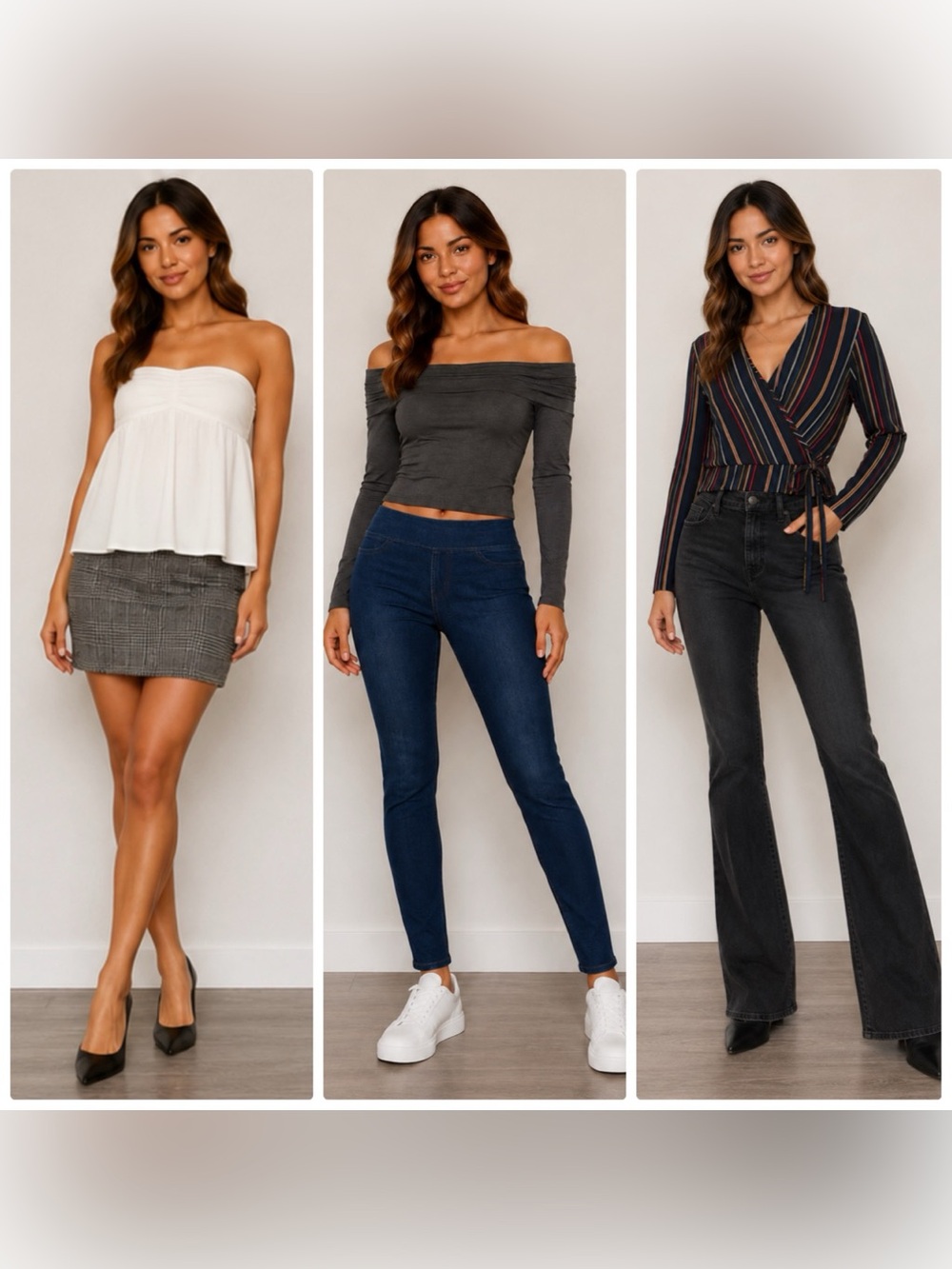Revice|Hollister|SPANX|H&M lot 6 pieces mix match outfits tops jeans skirt M/29